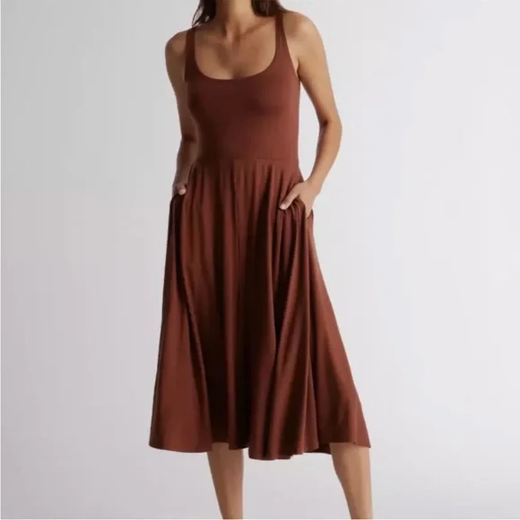 slim fit dress slacks Marine Layer Women's Lexi Long Sleeve Rib Fit & Flare Maxi Dress - Black main image 0